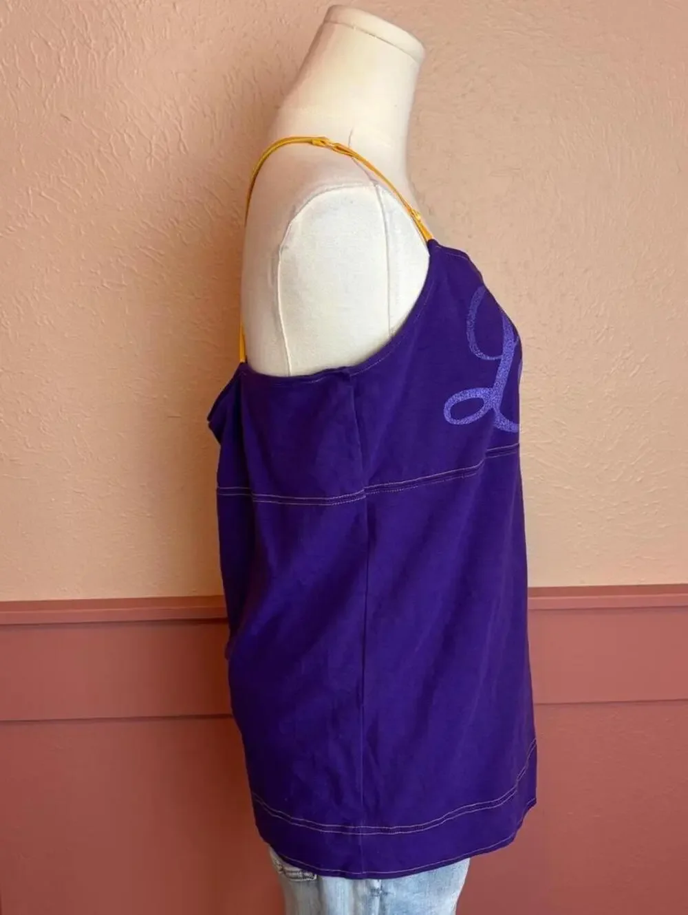 LSU vintage nike babydoll top purple gold sz xl cross back 2000s